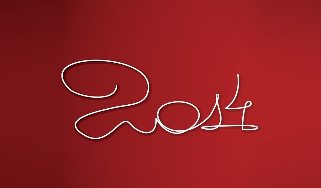 Новый год 2014 на красном фоне