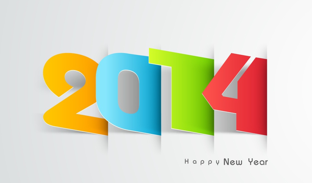 Новый год 2014 на белом фоне