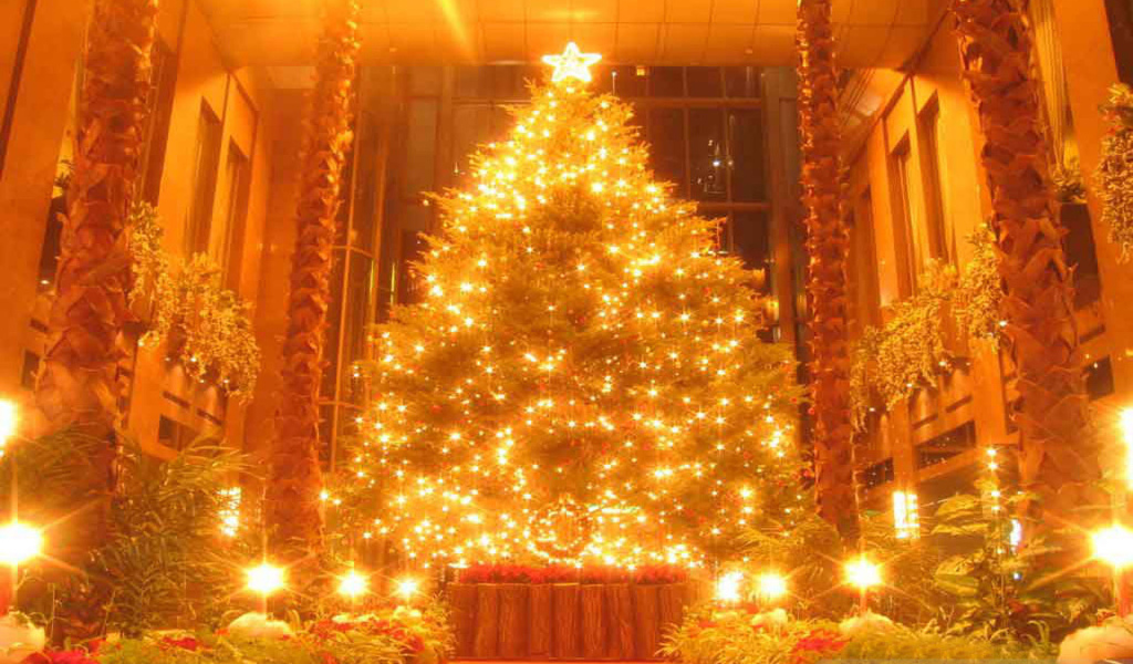 Новогодняя елка в поразительной картине