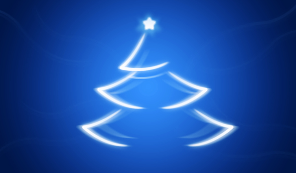 Новогодняя елка на синем фоне