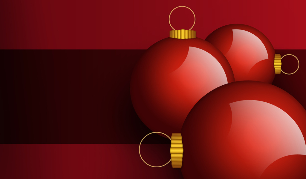 Красные нарисованные ёлочные игрушки