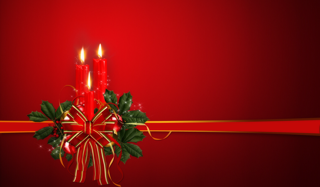 Красный бант и свечи