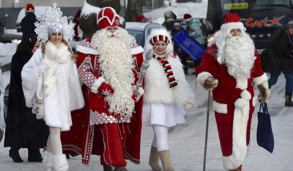 Дед мороз снегурочка и дети