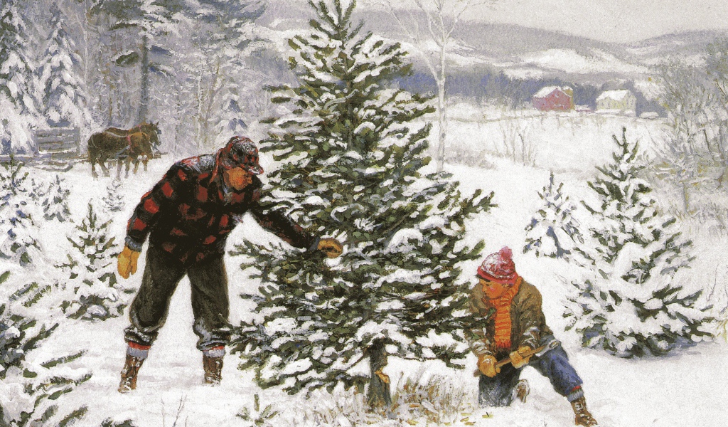 Отеца с сыном новогодняя елка