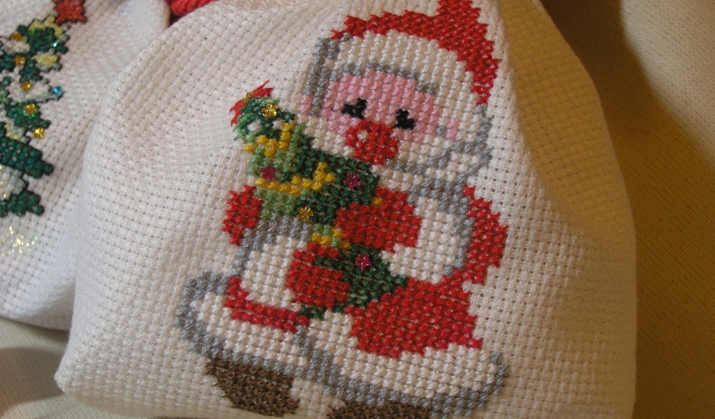 Bышивка дед мороз