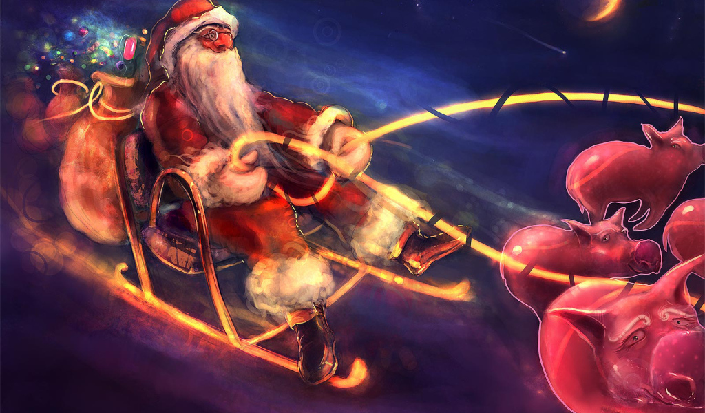 Дед мороз ночью