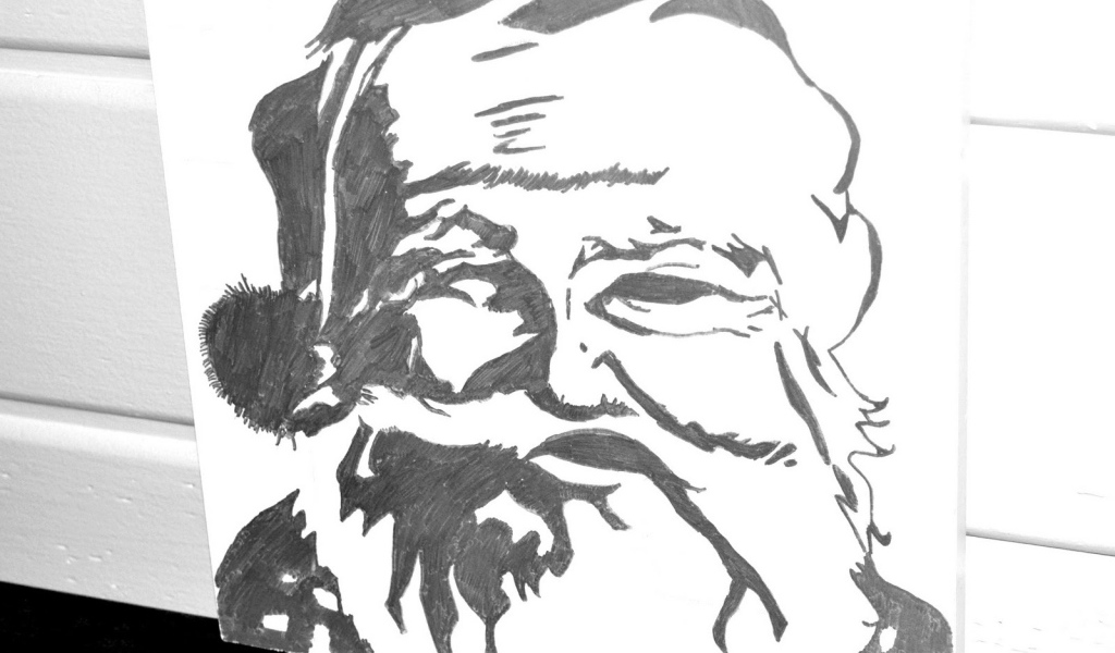 Дед мороз карандашом