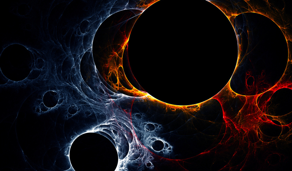 Черные круги с огнем