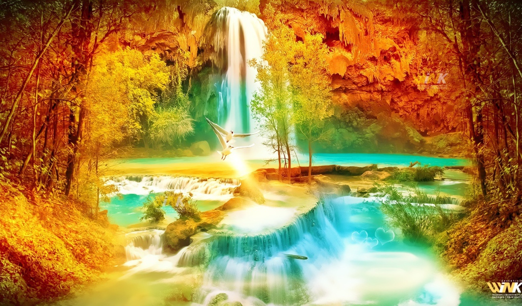 Экспозиция с водопадом