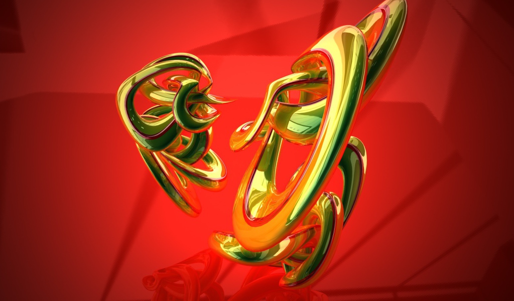 Блеск золота на красном фоне