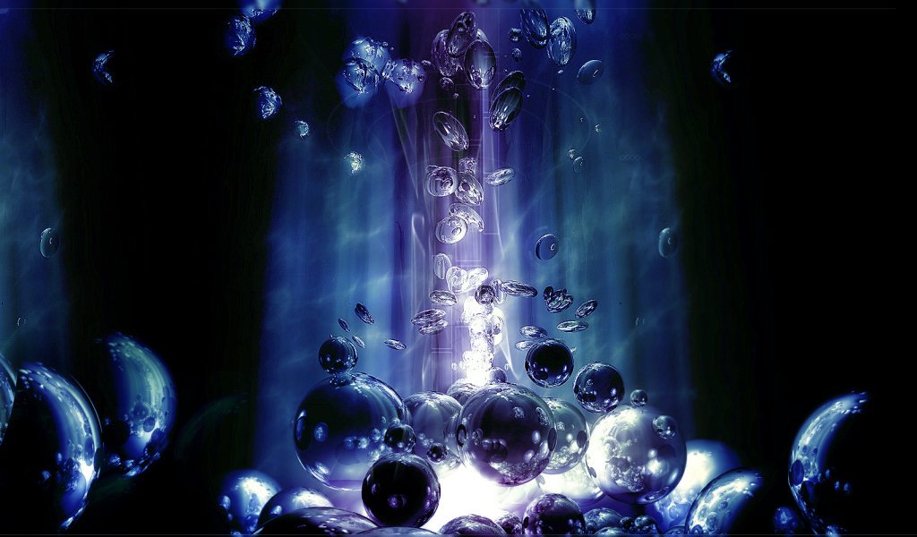 Шары в синем свете