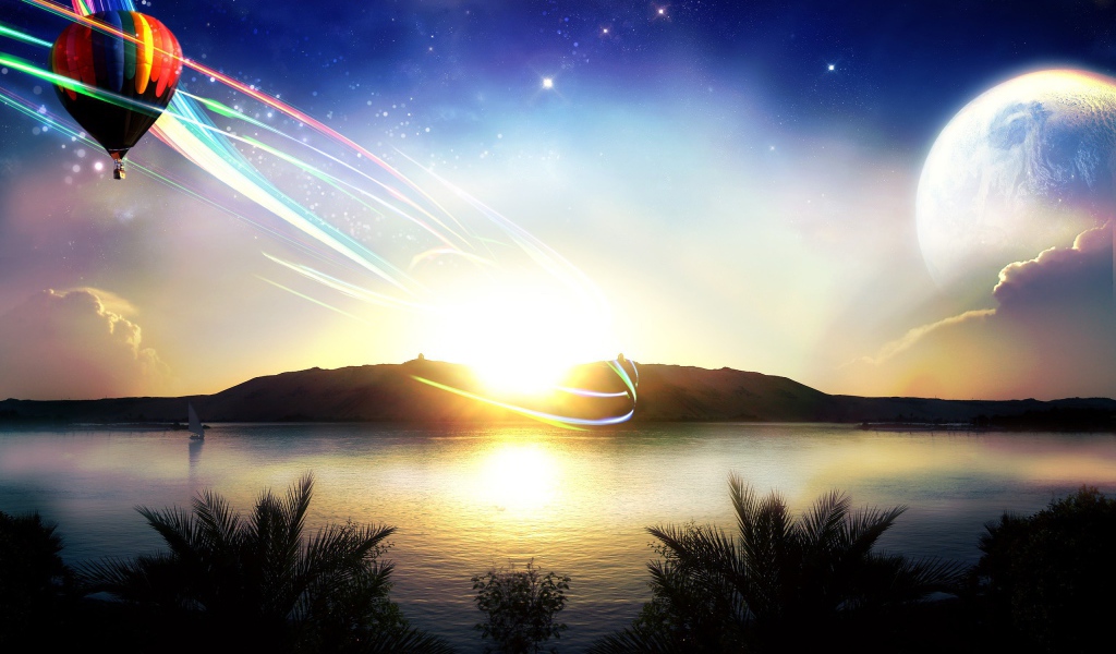 Цифровая графика воздушным шаром