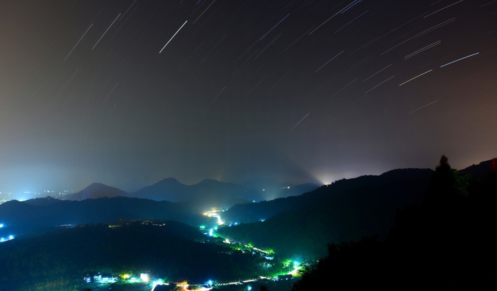 Ночь звезд снято с  длительной экспозицей