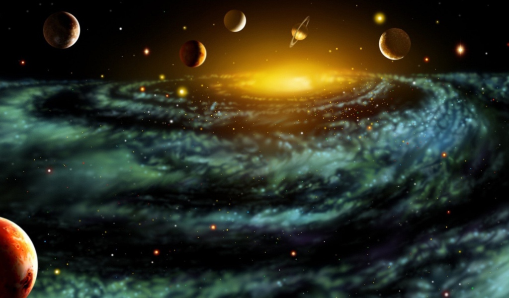 Планеты и звездная спираль