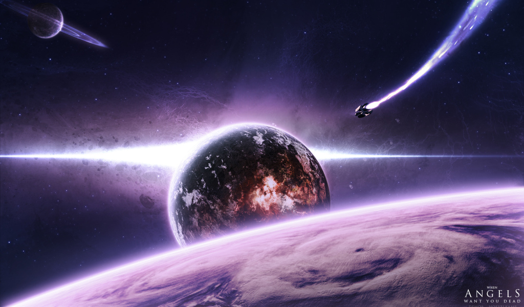 Космический корабль в полете