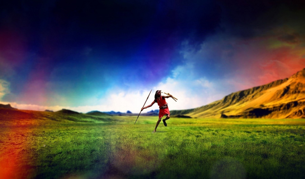 Абориген с копьем