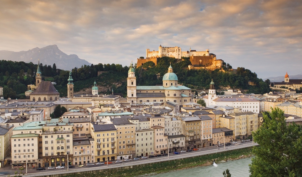 	 Австрия Зальцбург замок пейзаж