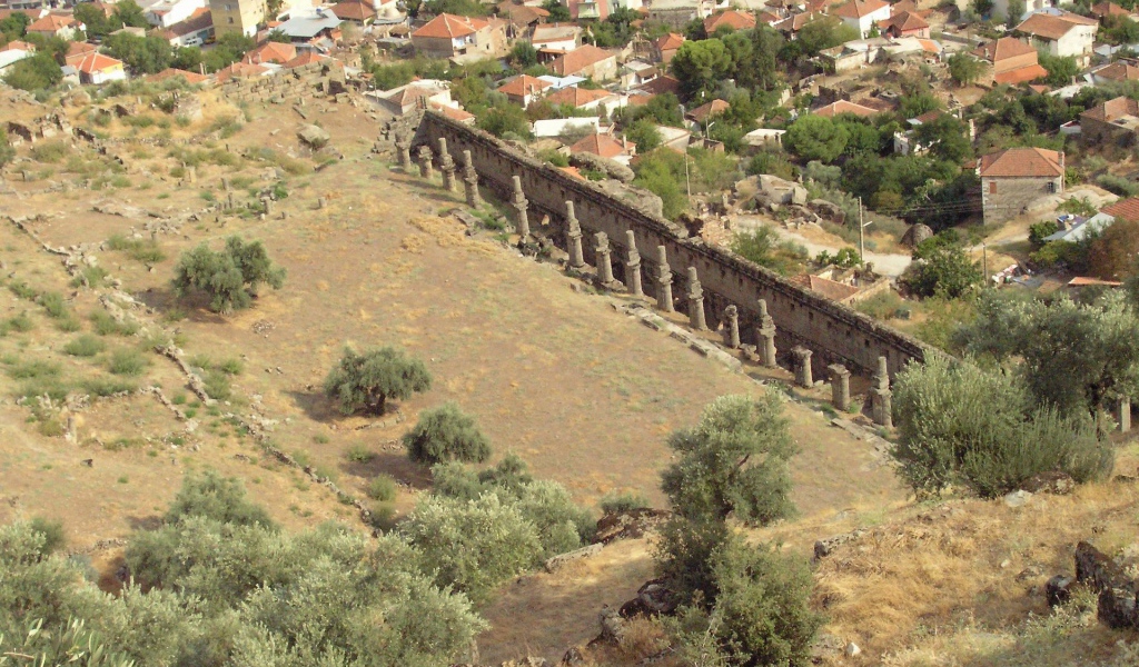 Руины с воздуха Агора Турция