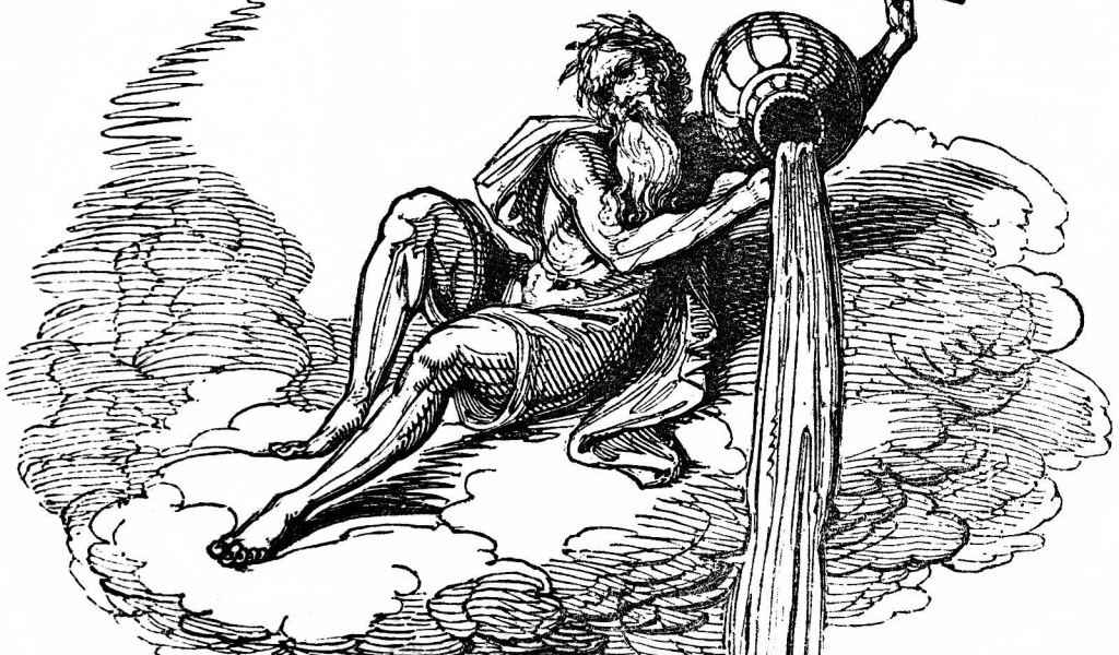 Водолей на белом фоне