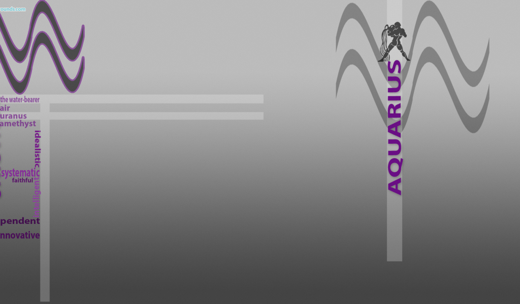 Знак зодиака водолей, серый фон