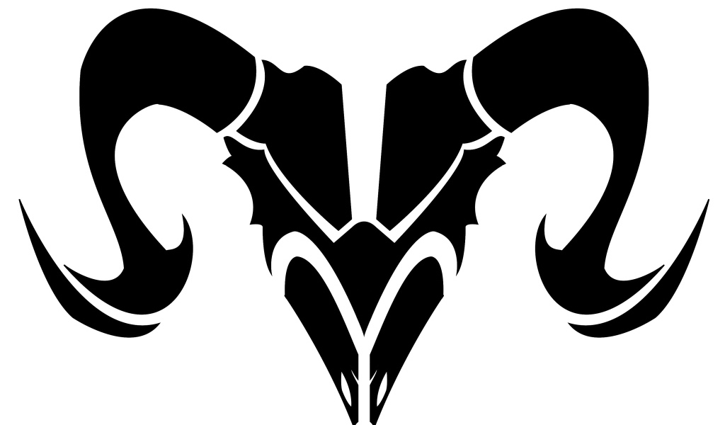 Овен, чёрно-белая картинка