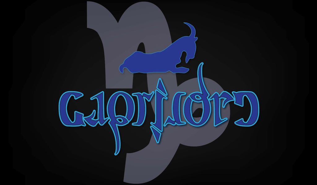 Козерог на чёрном фоне