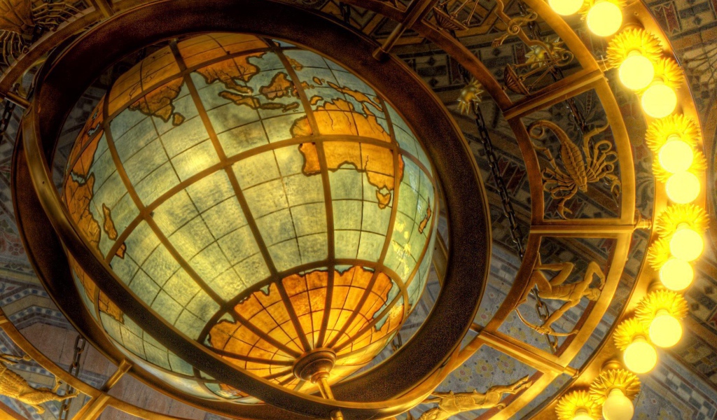 Глобус и знаки зодиака