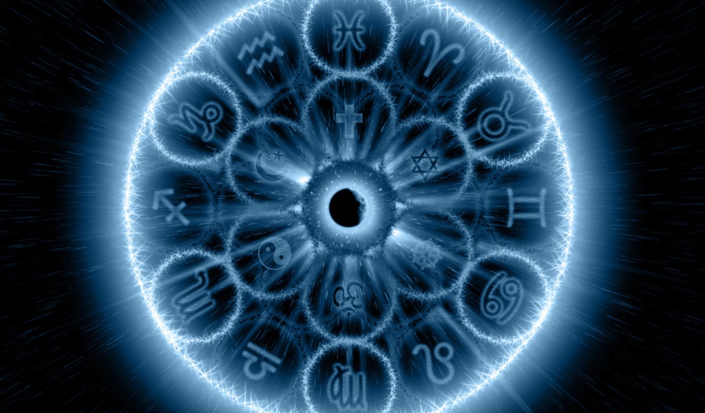 Знаки зодиака в голубом свечении