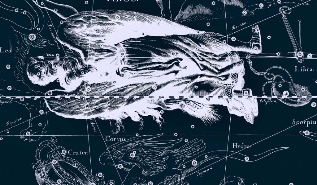 Карта звездного неба, дева