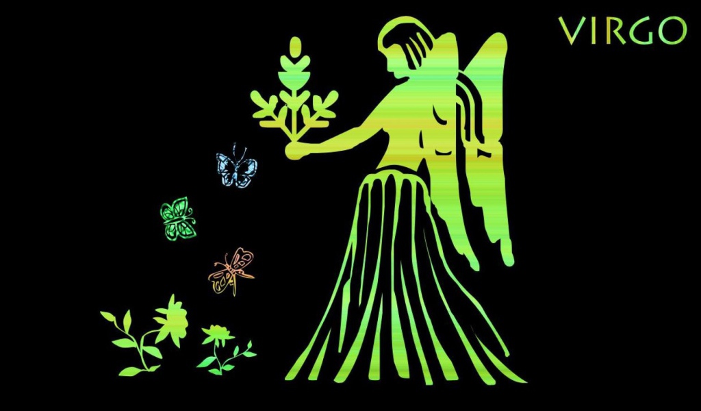 Дева на чёрном фоне