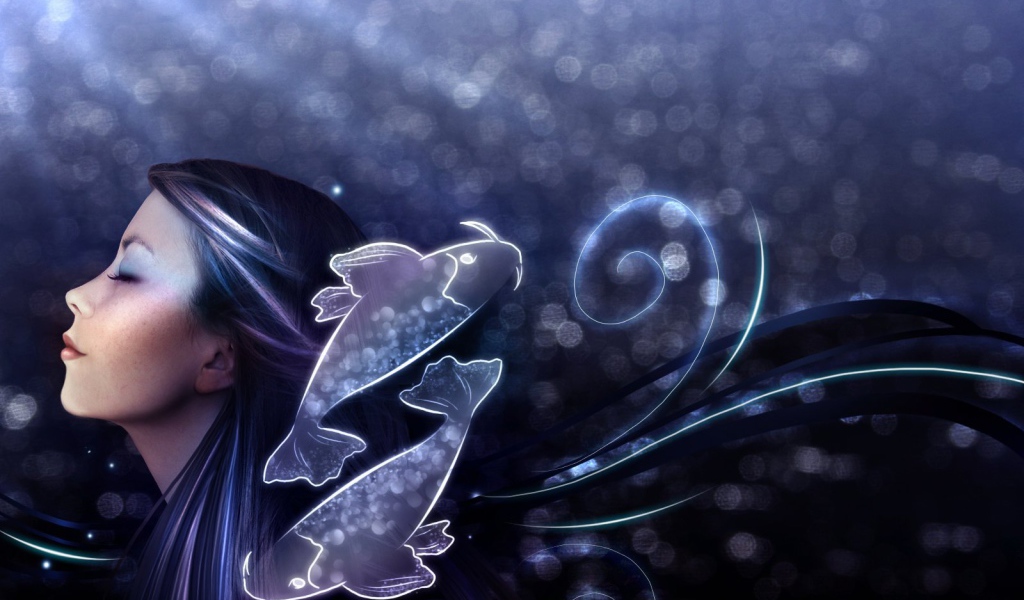 Девушка и знак зодиака рыбы