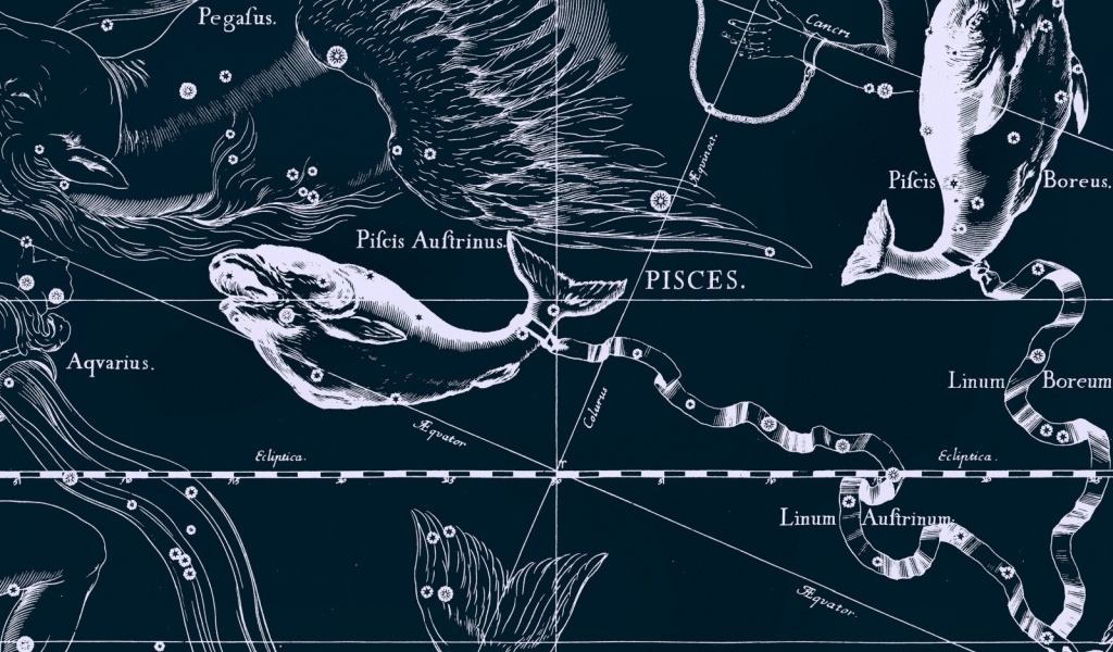 Карта звездного неба, рыбы