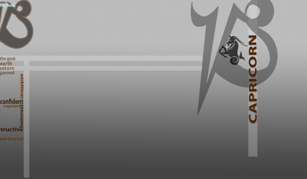 Знак зодиака козерог, серый фон 