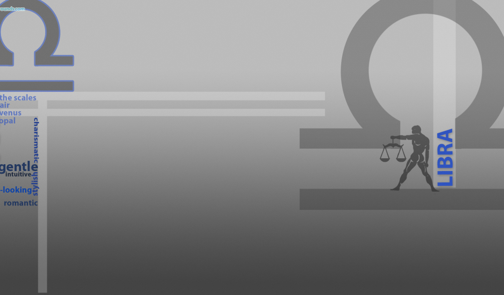 Знак зодиака весы, серый фон