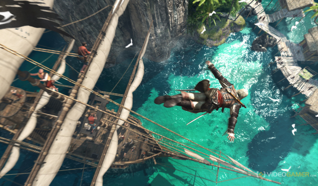 Кредо Убийцы IV прыжок в воду