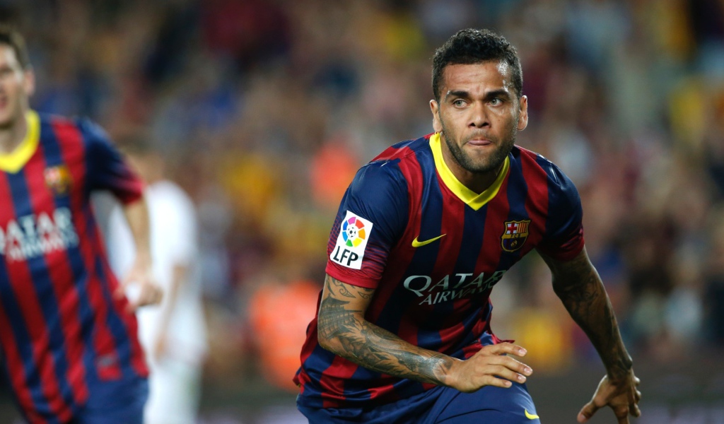 Барселона Даниэл Алвес во время игры