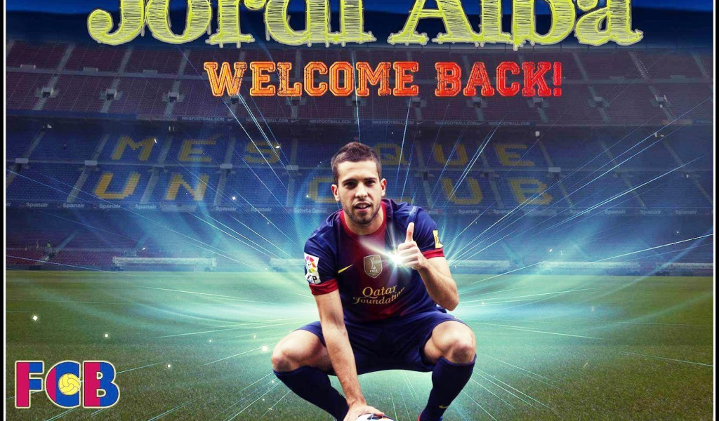 Барселона Хорди Альба на футбольном поле