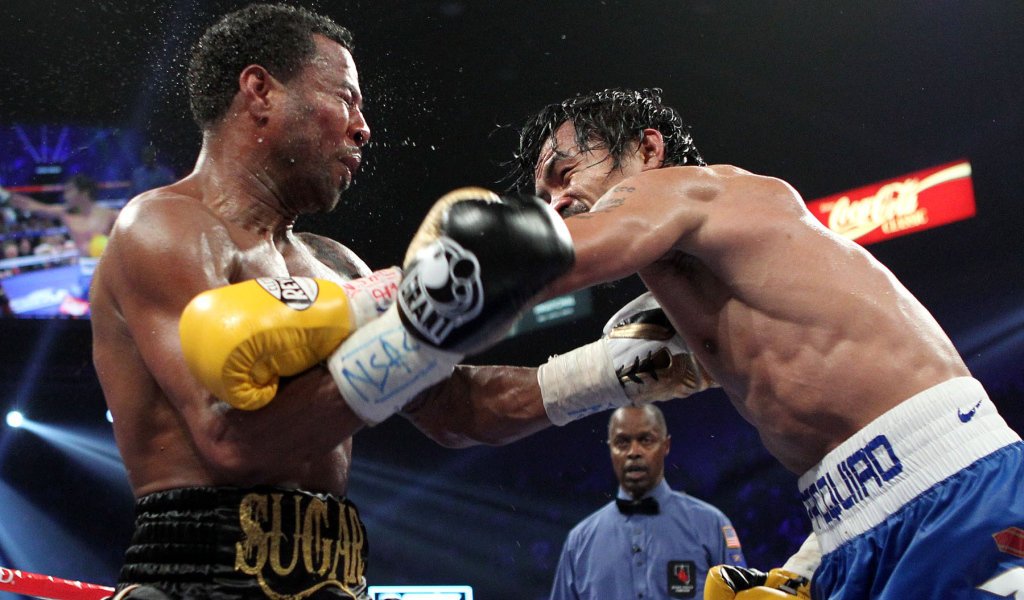 Boxer Shane Mosley versus Pacquiao