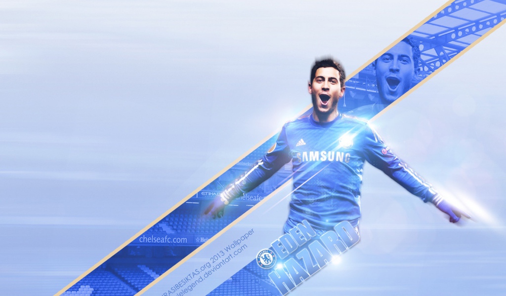 Челси Эден Азар в светлых тонах