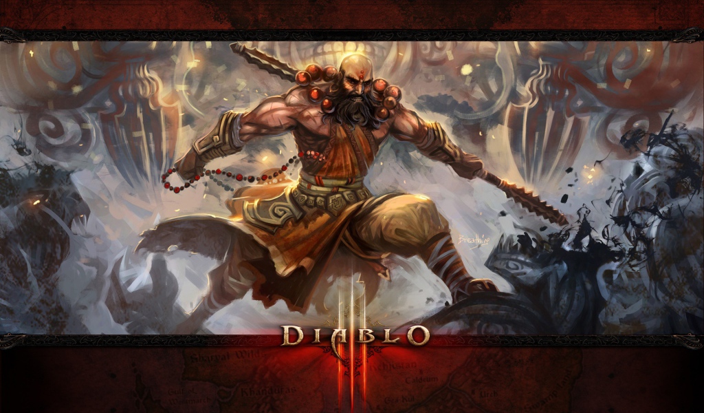 Diablo III: монах широкоформатный HD