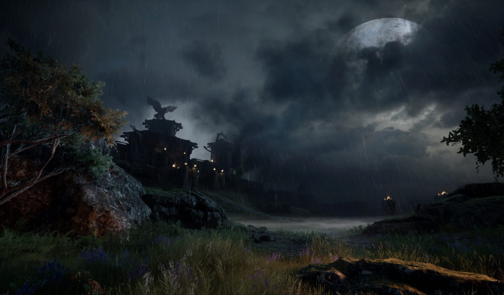 Dragon Age Inquisition: замок в ночное время