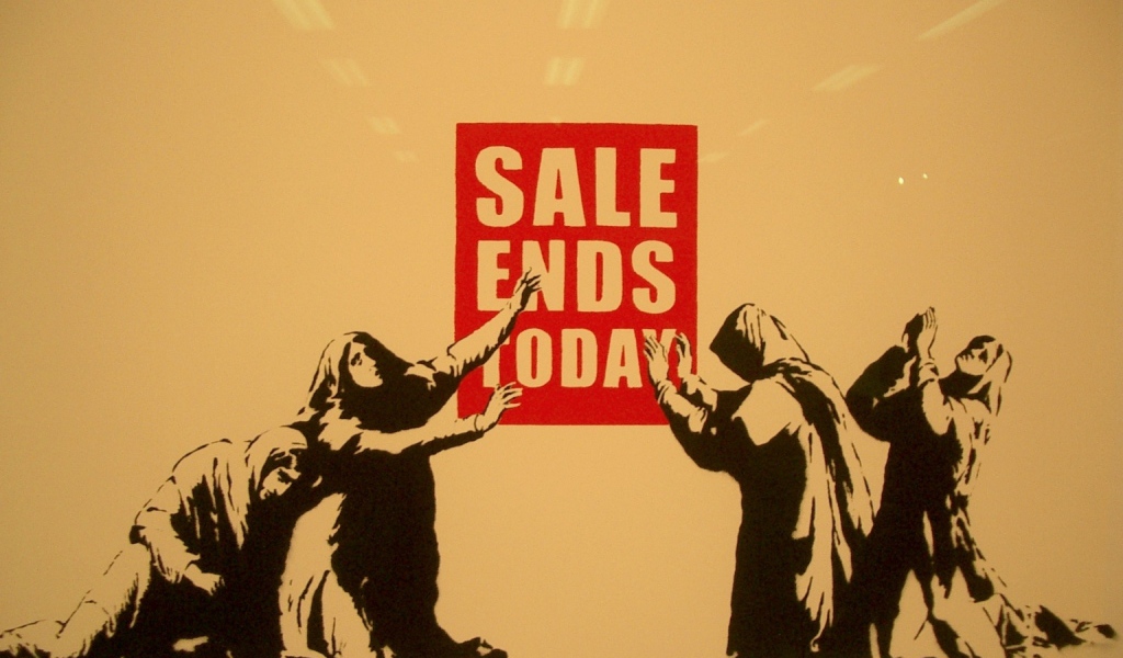 Граффити, сегодня заканчивается распродажа, Бэнкси