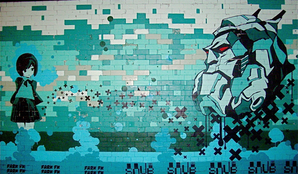 Граффити в стиле аниме