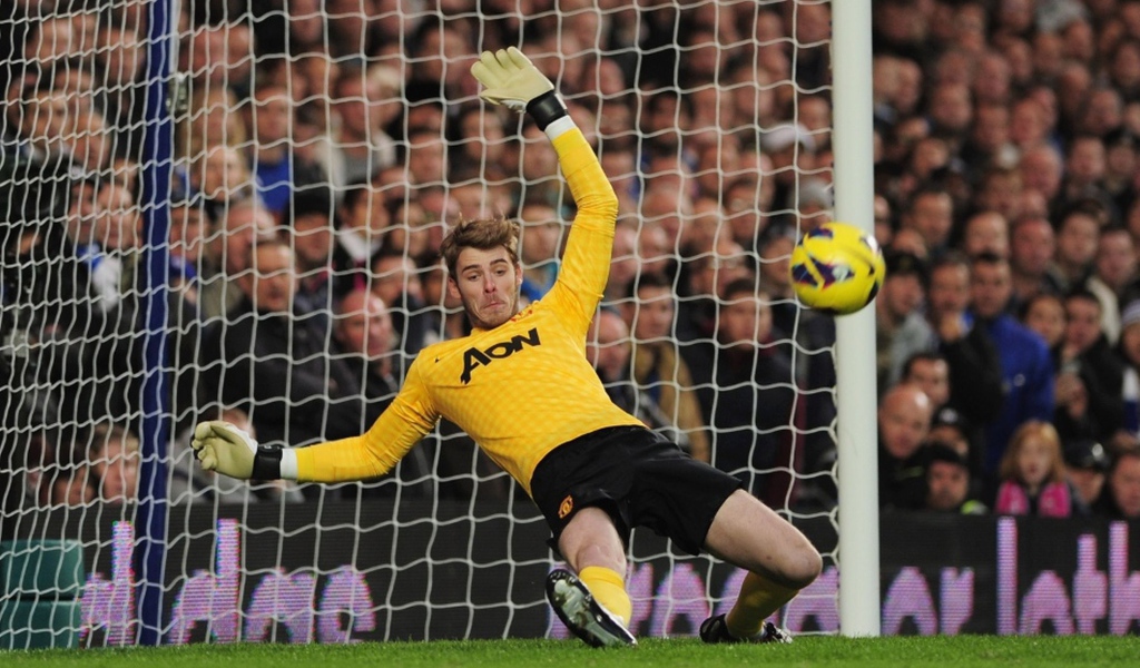 Манчестер Юнайтед Давид Де Хеа защищает свои ворота