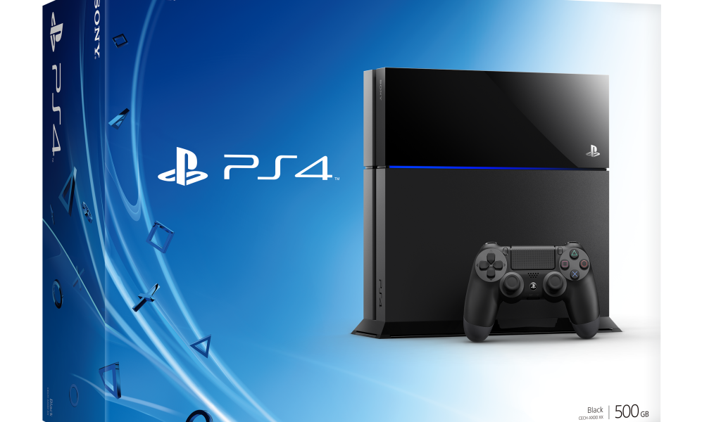 Коробка с консолью PS4