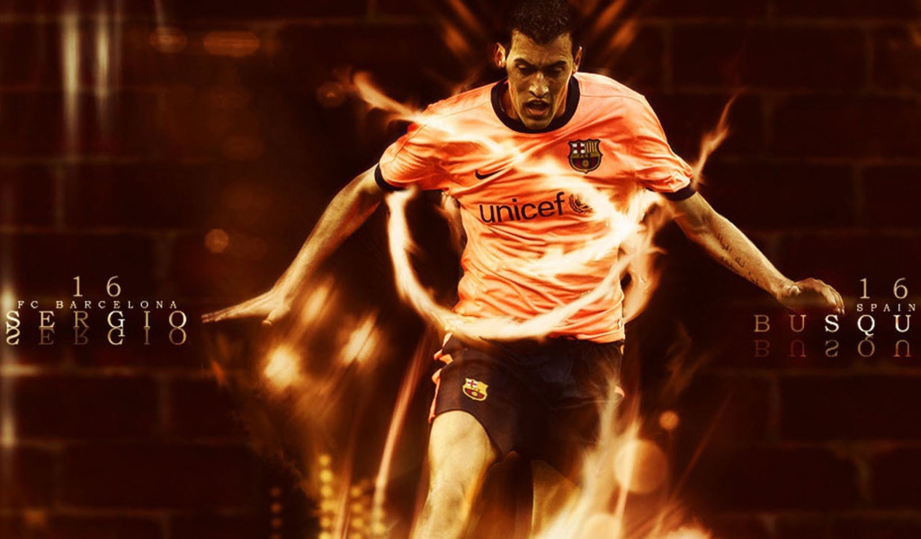 Футболист Барселоны Серхио Бускетс в огне