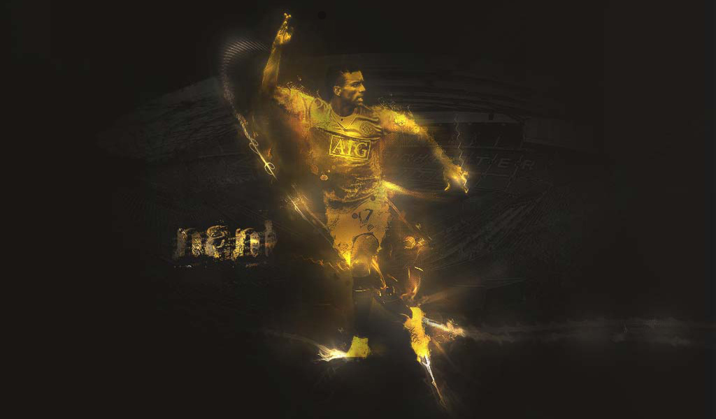 Футболист Манчестер Юнайтед Луиш Нани во золотых тонах