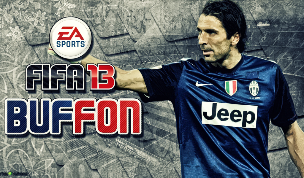 The player of Juventus Gianluigi Buffon the game fifa 2013