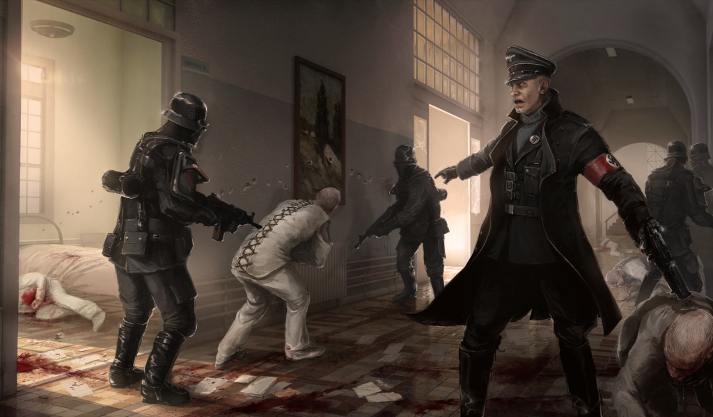 Wolfenstein New Order немцы в больнице