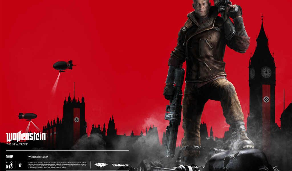 Wolfenstein герой с большими пушками